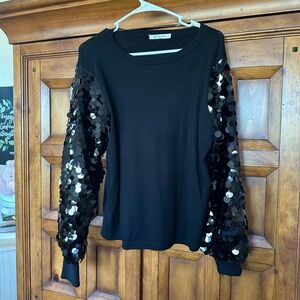 Soprano Black Sequin Sleeve Sweatshirt